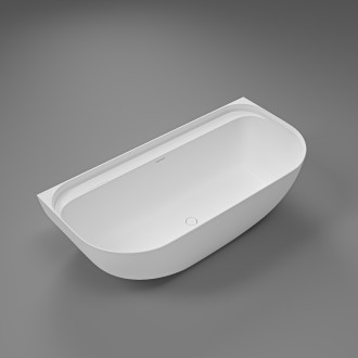 CERANO - Volně stojící vana z litého mramoru Valeria - bílá matná - 170x82 cm