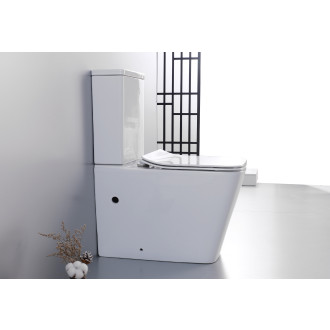 CERANO - WC kombi Bruno, Rimless + Slim/UF sedátko - spodní/zadní odpad - bílá lesklá - 64x36 cm