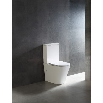 CERANO WC kombi Carlito, Rimless+UF sedátko/zadní odpad bílá lesklá 36,5x61cm CER-417383