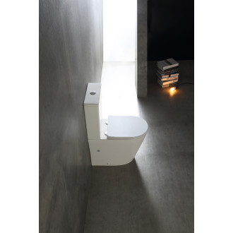 CERANO WC kombi Carlito, Rimless+UF sedátko/zadní odpad bílá lesklá 36,5x61cm CER-417383