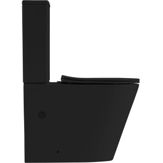 CERANO - WC kombi Carlito, Rimless + Slim/UF sedátko - spodní/zadní odpad - černá matná - 61x36,5 cm