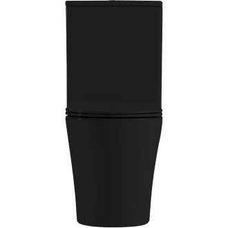 CERANO - WC kombi Carlito, Rimless + Slim/UF sedátko - spodní/zadní odpad - černá matná - 61x36,5 cm