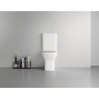 CERANO - WC kombi Hugo, Rimless + Slim/UF sedátko - spodní/zadní odpad - bílá lesklá - 63,5x35,5 cm