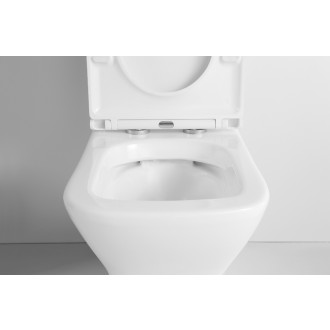 CERANO - WC kombi Hugo, Rimless + Slim/UF sedátko - spodní/zadní odpad - bílá lesklá - 63,5x35,5 cm