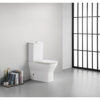 CERANO - WC kombi Marmo, Double Vortex - vírové splachování + Slim/SoftClose sedátko - spodní/zadní odpad - bílá lesklá - 70x36 cm