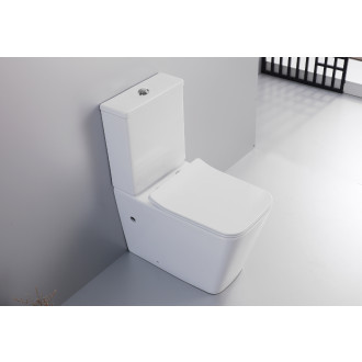 CERANO - WC kombi Cesso, Vortex - vírové splachování + Slim/SoftClose sedátko - spodní/zadní odpad - bílá lesklá - 61,8x38 cm
