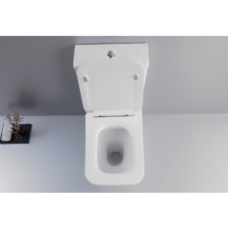 CERANO - WC kombi Cesso, Vortex - vírové splachování + Slim/SoftClose sedátko - spodní/zadní odpad - bílá lesklá - 61,8x38 cm