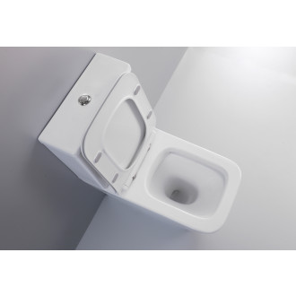 CERANO - WC kombi Cesso, Vortex - vírové splachování + Slim/SoftClose sedátko - spodní/zadní odpad - bílá lesklá - 61,8x38 cm