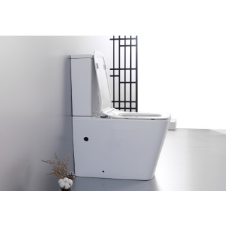 CERANO - WC kombi Cesso, Vortex - vírové splachování + Slim/SoftClose sedátko - spodní/zadní odpad - bílá lesklá - 61,8x38 cm