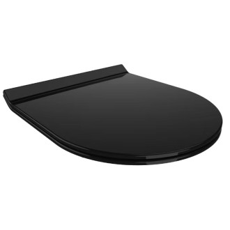CERANO - WC sedátko se zpomalovacím mechanismem Sedile - slim - černá lesklá - 36,4x4,9x42,7 cm