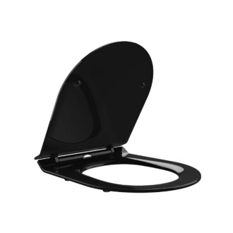 CERANO - WC sedátko se zpomalovacím mechanismem Sedile - slim - černá lesklá - 36,4x4,9x42,7 cm