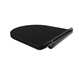 CERANO - WC sedátko se zpomalovacím mechanismem Sedile - slim - černá lesklá - 36,4x4,9x42,7 cm