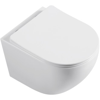 CERANO - WC závěsné Cesso, Vortex + Slim/UF sedátko - bílá lesklá - 49x36 cm