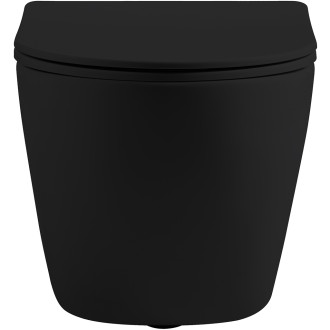 CERANO - WC závěsné Cesso, Vortex + Slim/UF sedátko - černá matná - 49x36 cm