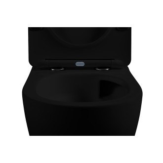 CERANO - WC závěsné Cesso, Vortex + Slim/UF sedátko - černá matná - 49x36 cm