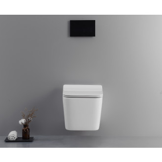 CERANO - WC závěsné Forte, Rimless + Slim/UF sedátko - bílá lesklá - 51x36 cm
