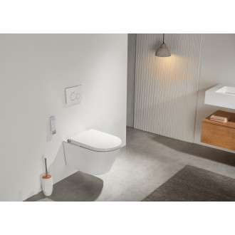 CERANO - WC závěsné s integrovaným elektronickým bidetem Cronus Premium, Vortex Rimless 180° + UF sedátko - bílá lesklá - 59,3x38,4 cm