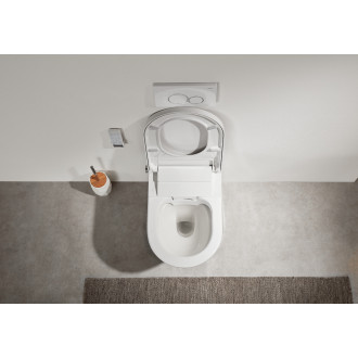 CERANO - WC závěsné s integrovaným elektronickým bidetem Cronus Premium, Vortex Rimless 180° + UF sedátko - bílá lesklá - 59,3x38,4 cm
