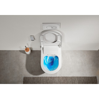 CERANO - WC závěsné s integrovaným elektronickým bidetem Cronus Premium, Vortex Rimless 180° + UF sedátko - bílá lesklá - 59,3x38,4 cm