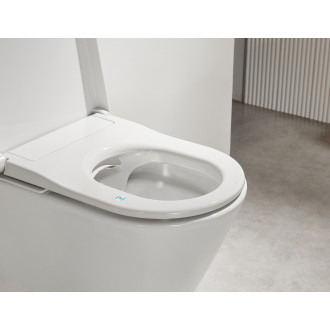 CERANO - WC závěsné s integrovaným elektronickým bidetem Cronus Premium, Vortex Rimless 180° + UF sedátko - bílá lesklá - 59,3x38,4 cm