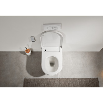 CERANO - WC závěsné s integrovaným elektronickým bidetem Cronus Pro, Vortex Rimless 180° + UF sedátko - bílá lesklá - 59,3x38,4 cm