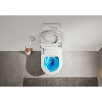 CERANO - WC závěsné s integrovaným elektronickým bidetem Cronus Pro, Vortex Rimless 180° + UF sedátko - bílá lesklá - 59,3x38,4 cm