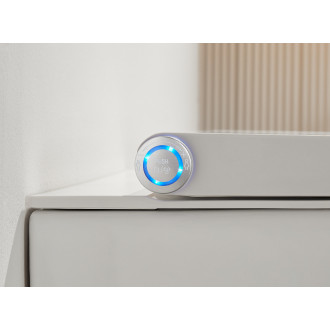 CERANO - WC závěsné s integrovaným elektronickým bidetem Cronus Pro, Vortex Rimless 180° + UF sedátko - bílá lesklá - 59,3x38,4 cm