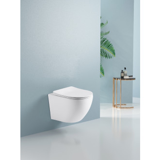 CERANO - WC závěsné Forte, Vortex - vírové splachování + Slim/SoftClose sedátko - bílá lesklá - 52x35 cm