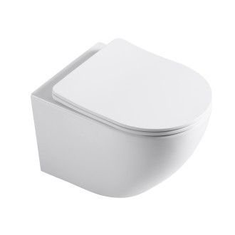 CERANO - WC závěsné Verde, Rimless + Slim/UF sedátko - bílá lesklá - 49x36 cm