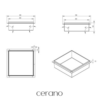 CERANO Zápustná polička do obkladu černá matná 30x30x10 cm CER-417473