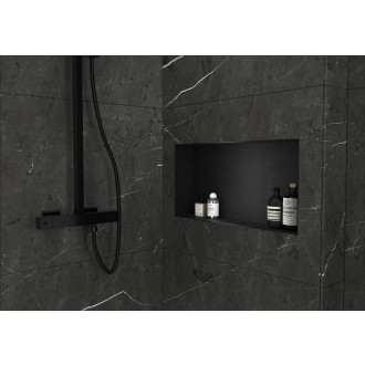 CERANO - Zápustná polička/nika do obkladu - černá matná - 60x20x10 cm