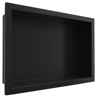 CERANO - Zápustná polička/nika s okrajem do obkladu - černá matná - 30x20x10 cm