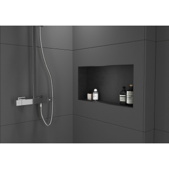 CERANO - Zápustná polička/nika s okrajem do obkladu - černá matná - 30x20x10 cm