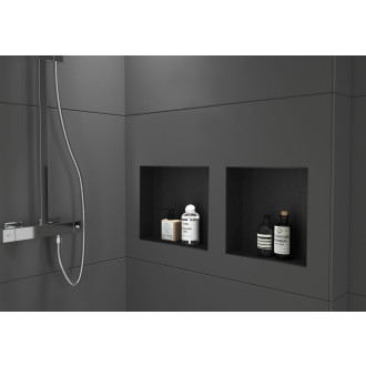 CERANO - Zápustná polička/nika s okrajem do obkladu - černá matná - 30x30x10 cm