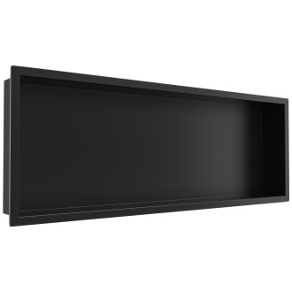 CERANO - Zápustná polička/nika s okrajem do obkladu - černá matná - 90x30x10 cm