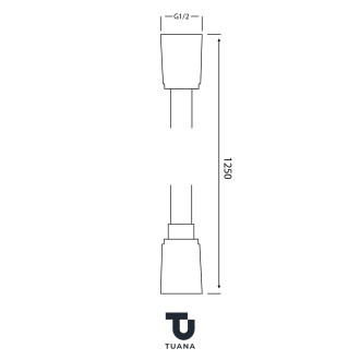 TUANA - Sprchová hadice hladká - černá matná - 125 cm