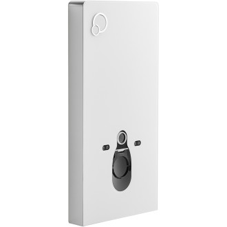 CERANO - Kompletní WC set Modul/Forte - bílá lesklá - integrované WC tlačítko - pneumatický modul - 51x36 cm