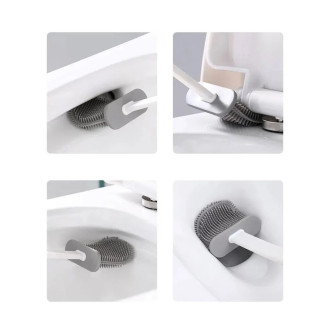 SANA WC silikonová štětka závěsná/na postavení, černá mat