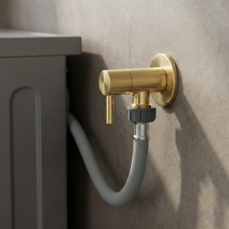 Rohový ventil 1/2" x 3/4" Brush Gold