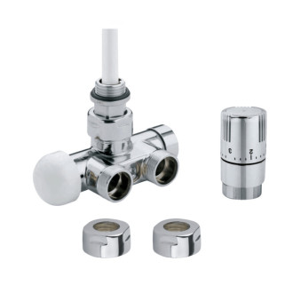 ISAN sada č.147L chrom, levý termost. ventil rohový na jednobodové připojení O39CWCL147