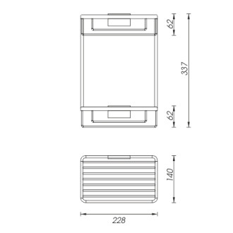 Černá drátěná police dvoupatrová