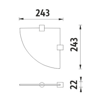 Černá police rohová