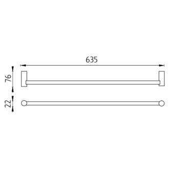 Držák na ručníky, 63 cm