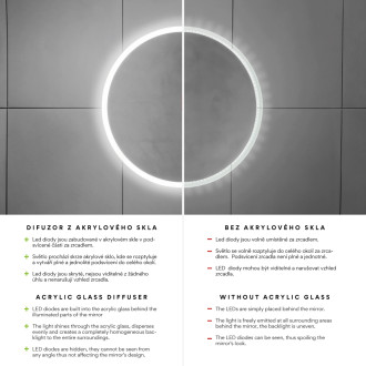 LED zrcadlo 1000x700 se dvěma dotykovými senzory