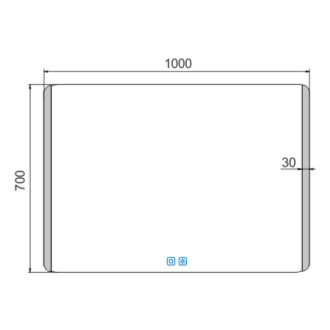 LED zrcadlo 1000x700 se dvěma dotykovými senzory