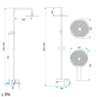Rea Marco sprchový set, černá  REA-P8545
