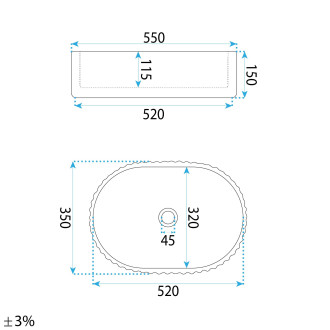 Umyvadlo na desku REA Georgia