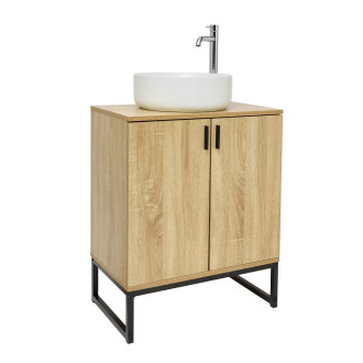 Koupelnová skříňka s umyvadlem Ceramia Easy 60x73x36 cm světlý dub lesk EASYUMDB2