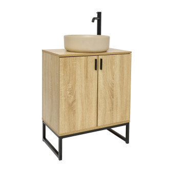 Koupelnová skříňka s umyvadlem Ceramia Easy 60x73x36 cm světlý dub lesk EASYUMDB3