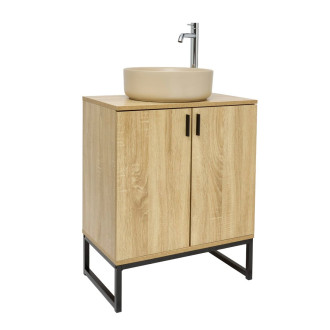 Koupelnová skříňka s umyvadlem Ceramia Easy 60x73x36 cm světlý dub lesk EASYUMDB3